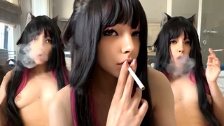 Succubus Step Sis smoking naked (full vid on my 0nlyfans/ManyVids)