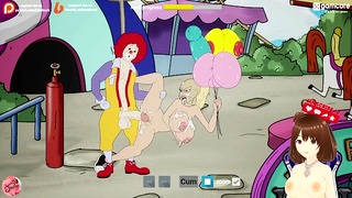 Fuckerman Lewd Park #4 – Clown with huge cock fucks me in public – Jazziuu – Gameplay