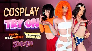 HannahJames710 Cosplay Try On! Wonder Woman, Velma, Daphne, Leeloo!