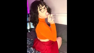 Velma takes 8inch dildo
