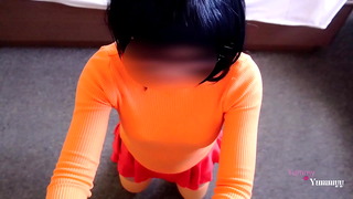 Velma accidentally knocks her glasses off and has a mishap, velma sucking a big cock and getting penetrated on all fours