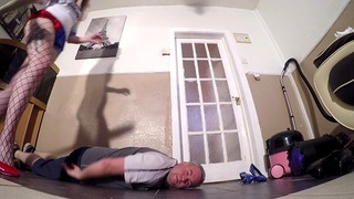 Harley Quinn Head Trample Dance In Red Heels Floor Cam