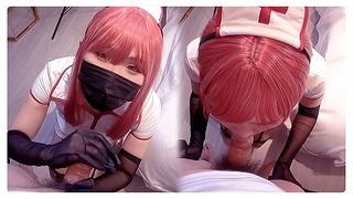 【Chainsaw Man】💖Makima Nurse Cosplayer’s Handjob💦, Blowjob Japanese Anime Cosplay part.10