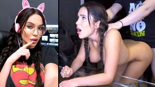 Brunette Gamer Girl Bambola Gets Hard Fucked Doggystyle