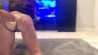 My Gamer Girl Lets Me Do Her Doggy While She Plays Fortnite