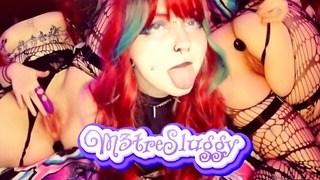 M3treSluggy,Goth/Egirl French Red Hair,Little Bitch Dildo Herself Hard