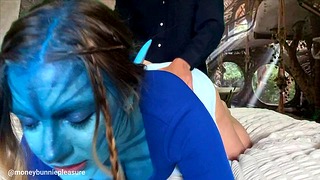 Hot Blonde Girl Cosplays as an Avatar and Gets Fucked Doggy Style- Watch Her Moan