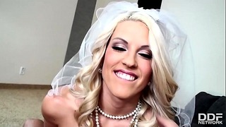 Beautiful Blonde Bride Blanche Bradburry Gives a Mind-blowing POV Blowjob