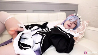 Slutty Maid Miu Akino Has a Clit Orgasm