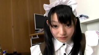 Japanese girl Konoha in pretty maid costume
