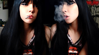 Cute Goth Girl Smoking in your house (ask me for full vid)