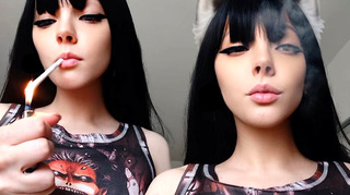 Goth Girl Smoking CLOSE UP (ask me for full vid)