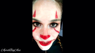 Halloween IT cosplay, deep throat and cum swallow!!!!
