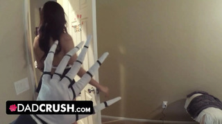 DadCrush – Sweet Babe Celebrated Halloween By Getting Her Tight Twat Plowed Hard By Big Cock