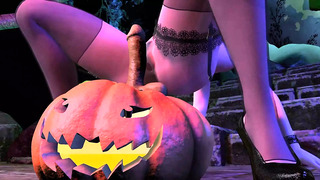 Aunty Cass Riding a Pumpkin Halloween Special