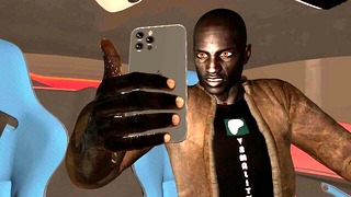 Black Guy Gets Fucked By Scary Witch With Big Pale Cock
