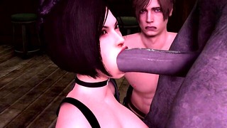 Resident Evil Facefucking Ada Wong and Jill Valentine – Leon Humiliation by Mr X