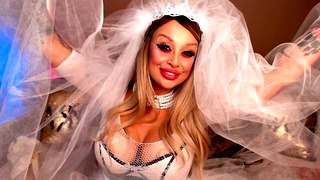 LoraFlower Naughty BRIDE Desperate to SUCK Two HUGE Dicks Before She Says YES 2 LOADS All Over