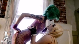 Harley Quinn and Joker Lesbian Bondage Tease