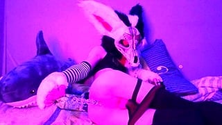 Shy furry femboy train ass with anal beads