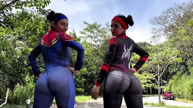 Spider Girl Fucks Hard With A Huge Cock IN THE ASS: Cosplay Porn Video, ANAL THREESOME
