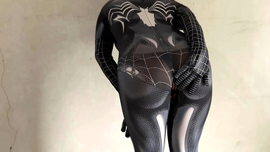 Sexy Girl Cosplay Black Spiderman Costum Get Fuck And Creampie