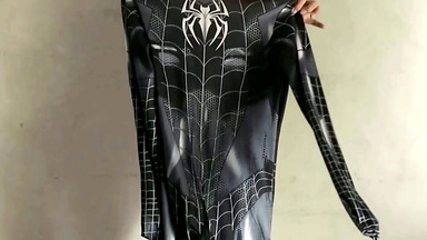 Fucking a Black Spiderman Cosplay Girl Until He Cums in Her Pussy Multiple Times – Latest Indonesian Porn