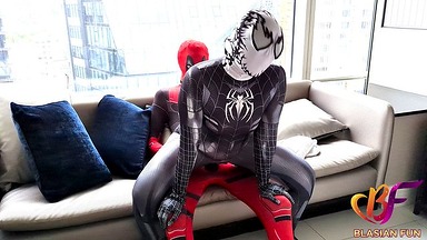 Thick Lady-Venom Rides Deadpools BBC (Spiderman Cosplay)