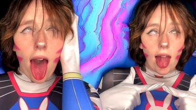 D.VA COSPLAY AHEGAO WORSHIP OVERWATCH