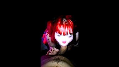 POV Playful Clowngirl Slut gives Sloppy Blowjob